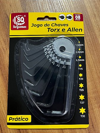 JOGO CHAVE ALLEN+TORX  8 PÇS SQ