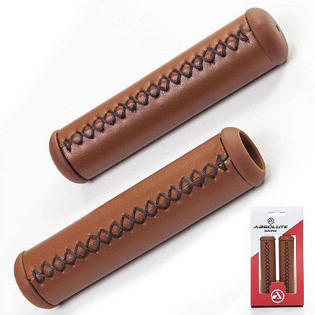 PAR DE MANOPLA PUNHO BIKE MTB ABSOLUTE MARRON CORINO