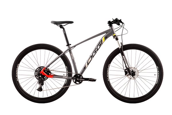 BICICLETA MTB ARO (29) OGGI BW 7.0 SHIMANO CUES 9V FREIO DISC HIDRÁULICO QUADRO 17 (M) GRAF/VERM/AMAR