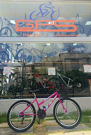BICICLETA AR0 (24) FEMININA PINK C/ MARCHA 18V FREIO V-BRAKE MARCA MILANO