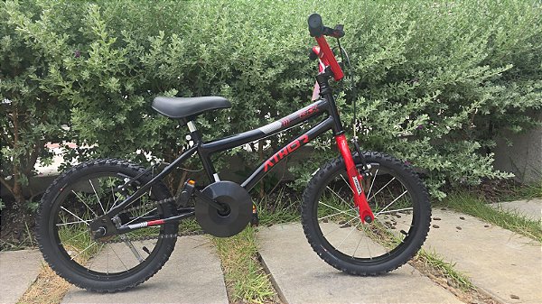 BICICLETA ARO (16) MASCULINA PRETO/VERMELHO S/MARCHA ATHOR