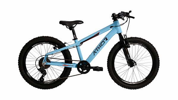 BICICLETA ARO (20) MASCULINA COR AZUL CLARO C/ MARCHA 7V ATHOR BRAVE