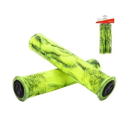 PAR DE MANOPLA PUNHO BIKE BMX3 ABSOLUTE AMARELO/PRETO BORRACHA