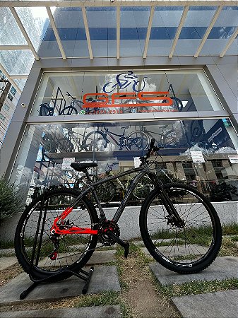 BICICLETA MTB ARO 29 ZT3 ALUMINIO 21V IMPORTADO FREIO DISC MECÂNICO 19 (G) GRAFITE/LARANJA NEON