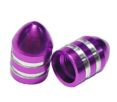 PAR TAMPA DE VALVULA  ALUMINIO VIOLETA CURTA