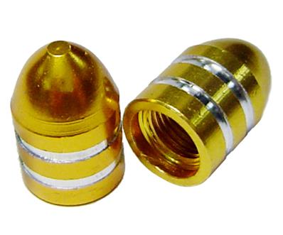 PAR TAMPA DE VÁLVULA ALUMÍNIO DOURADA CURTA PAR