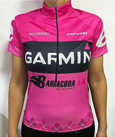 CAMISA CICLISMO FEMININA GARMIM ROSA/PRETO TAMANHO M