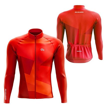 CAMISA CICLISMO MASCULINA BIKE WEAR MANGA LONGA VERMELHA TAMANHO M