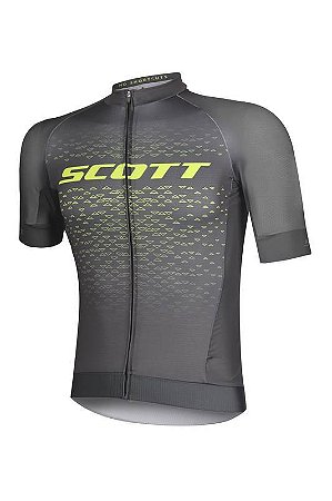 CAMISA CICLISMO MASCULINA SCOTT PRO PRETO/AMARELO FLUOR TAMANHO EGG