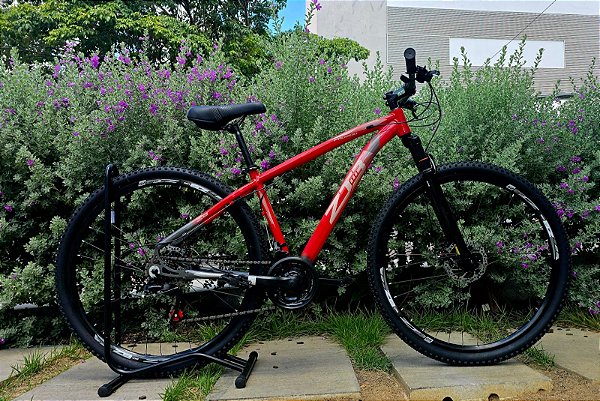 BICICLETA MTB ARO 29 ZT3 ALUMINIO 21V IMPORTADO FREIO DISC MECÂNICO QUADRO 19 (G) VERMELHO/GRAFITE