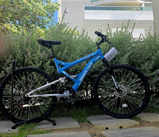BICICLETA ARO (26) FEMININA COR AZUL/CELESTE C/ MARCHA 21V FREIO DISC MECANICO STINGER