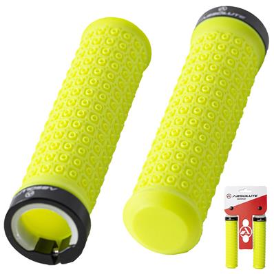 PAR DE MANOPLA PUNHO BIKE MTB ABSOLUTE AMARELO NEON BORRACHA