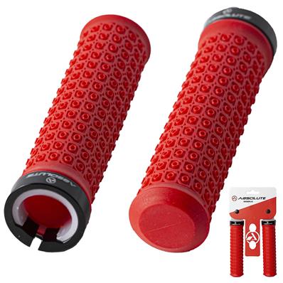 PAR DE MANOPLA PUNHO BIKE MTB ABSOLUTE VERMELHA BORRACHA