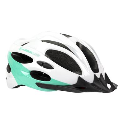 CAPACETE ADULTO BRANCO/VERDE ABSOLUTE MIA C/LED TAMANHO M