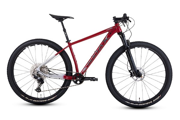 BICICLETA MTB ARO (29) AUDAX 400 SHIMANO DEORE 12 VELOCIDADES (1X12) FREIO DISC HIDRAULICO TAMANHO 17 (M) VERMELHO/PRATA