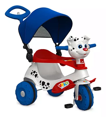 TRICICLO BANDEIRANTE VELOBABY DOGGY C/ CAPOTA PASSEIO & PEDAL PRODUTO NOVO DE EXPOSIÇÃO – SEM CAIXA