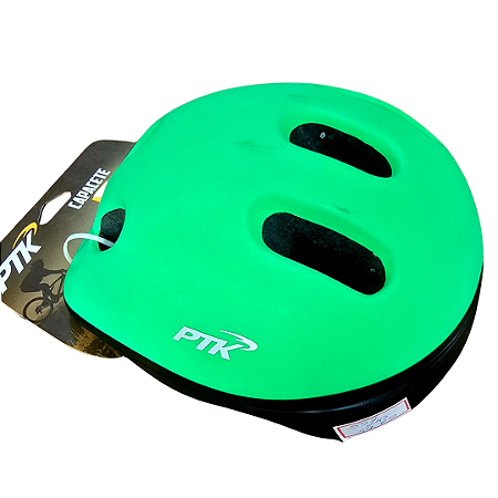 CAPACETE INFANTIL VERDE FOSCO PTK BABY S/ LED COM APOIO DE NUCA TAMANHO P (48 - 55)