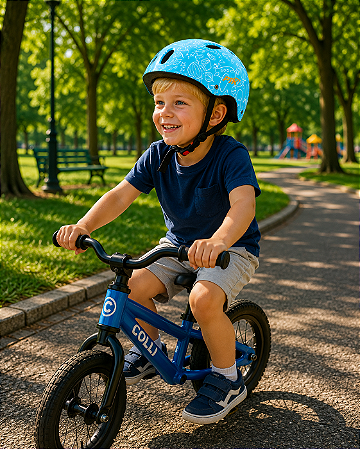 CAPACETE INFANTIL AZUL/BRANCO PTK BABY SKY S/ LED COM APOIO DE NUCA TAMANHO P (48 - 52)