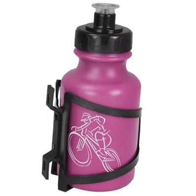 GARRAFA SQUEEZER INFANTIL 300ML PLASTICO ROSA COM SUPORTE
