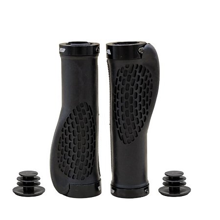 PAR DE MANOPLA PUNHO BIKE MTB GTA ERGONOMICA PRETO BORRACHA CONFORT
