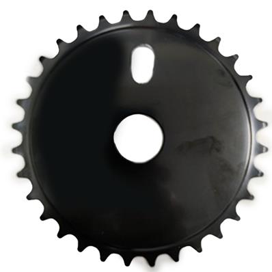 RODA DENTADA 32 DENTES FECHADA SEM FURO EM AÇO PRETO (PARA PEDEVELA MONOBLOCO)