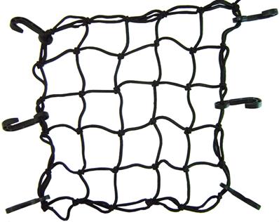 REDE ELASTICA PRETO 35X35CM  6 PONTA DE PLASTICO PRETO