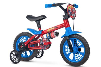 BICICLETA ARO (12) MASCULINA COR VERMELHO/AMARELO S/MARCHA NATHOR SPDER-MAN