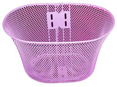 CESTA ARO 16  OVAL ARAME AÇO ROSA COM SUPORTE
