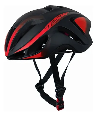 CAPACETE ADULTO PRETO/VERMELHO TSW TEAM S/LED TAMANHO M (54 - 58)