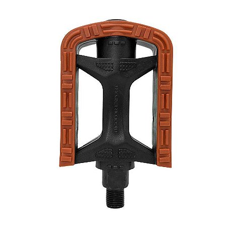 PEDAL METALCICLO BICOLOR EXPORT 9/16 MARRON SEM ESFERA “EIXO GROSSO”