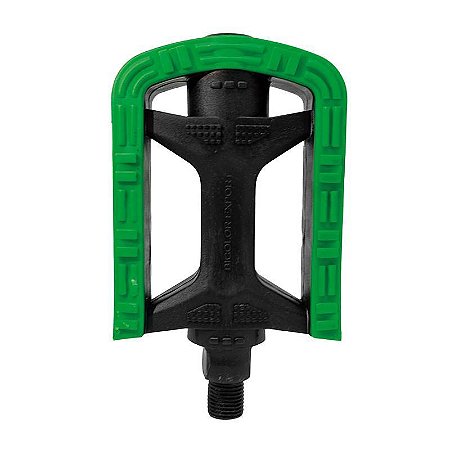 PEDAL METALCICLO BICOLOR EXPORT 9/16 VERDE SEM ESFERA “EIXO GROSSO”