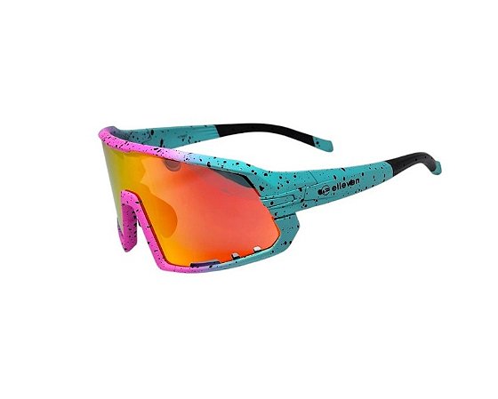 OCULOS CICLISMO ESPELHADO ELLEVEN EL300 VERDE/ROSA