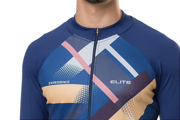 CAMISA CICLISMO MASCULINA ELITE AZUL MARINHO TAMANHO P