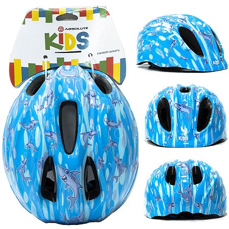 CAPACETE INFANTIL AZUL TUBARÃO ABSOLUTE KIDS DANCE TAMANHO M (54-57)