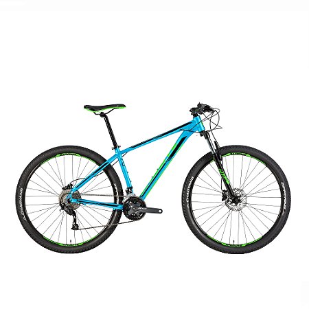 BICICLETA MTB ARO (29) GROOVE HYPE-70 27 VELOVIDADES (3X9) FREIO DISC HIDRAULICO TAMANHO 15 (P) COR AZUL/VERDE/PRETO