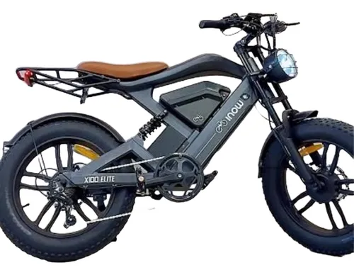 BICICLETA ELÉTRICA AUTOPROPELIDO INOW X100 SERIES 1000W SUSPENSÃO DUPLA PRETO/MARRON AUTONONIA 60KM