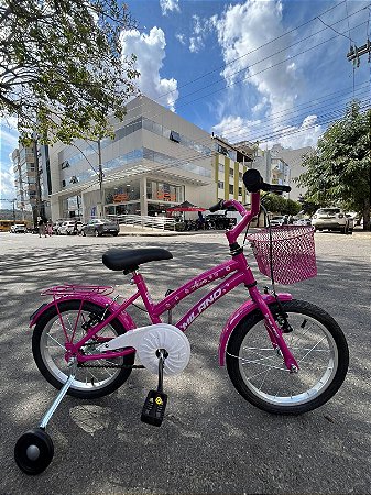 BICICLETA ARO (16) FEMININA PINK S/MARCHA FREIO V-BRAKE MILANO AURA