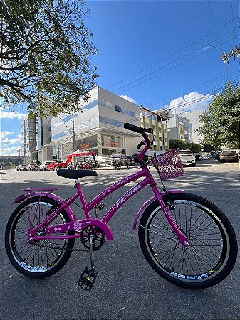 BICICLETA ARO (20) FEMININA PINK S/MARCHA FREIO V-BRAKE MILANO AURA