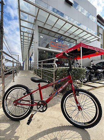 BICICLETA ARO (20) MASCULINA COR VERMELHA S/ MARCHA FREIO V-BRAKE MILANO FAST