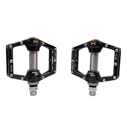 PAR DE PEDAL MPEDO PLATAFORMA ALUMÍNIO ROLAMENTO E BUCHA BICOLOR EIXO CRO-MO