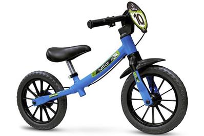 BICICLETA ARO (12) MASCULINA BALANCE (EQUILIBRIO) BIKE NATHOR AZUL/AMARELA