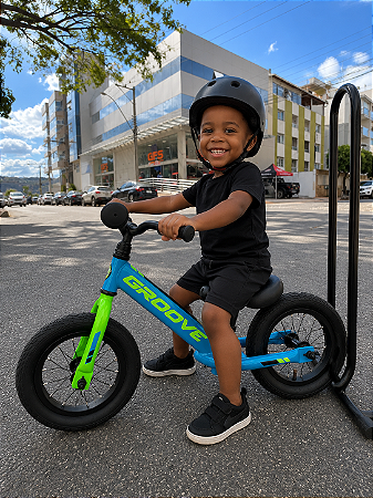 BICICLETA ARO (12) MASCULINA BALANCE (EQUILIBRIO) BIKE GROOVE AZUL/VERDE/PRETO