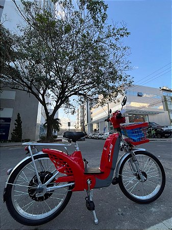 BICICLETA ELETRICA DUOS E-MAXX 800W 48V 15AH VERMELHA