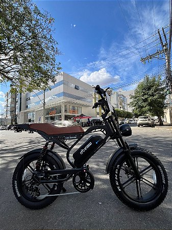 BICICLETA ELÉTRICA AUTOPROPELIDO INOW MODELO X50 ACTION PRO 1000W COM GARUPA PRETO/MARRON  AUTONOMIA 60KM