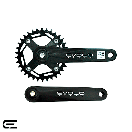 PEDIVELA SIMPLES 12VELOCIDADES PONTA QUADRADA 34 DENTES AÇO C/ BRACO 175MM ALUMINIO PRETO