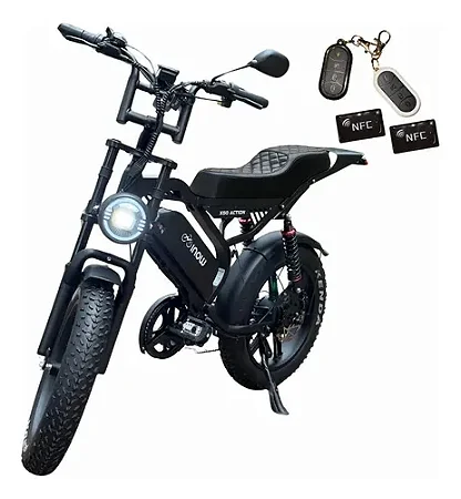 BICICLETA ELÉTRICA AUTOPROPELIDO INOW MODELO X50 ACTION PRO 1000W COM GARUPA PRETA AUTONOMIA 60KM