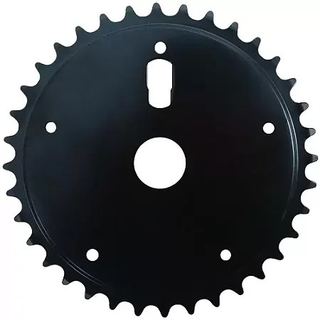 RODA DENTADA 40 DENTES FECHADA  SEM FURO EM AÇO PRETO (PARA PEDIVELA MONOBLOCO)