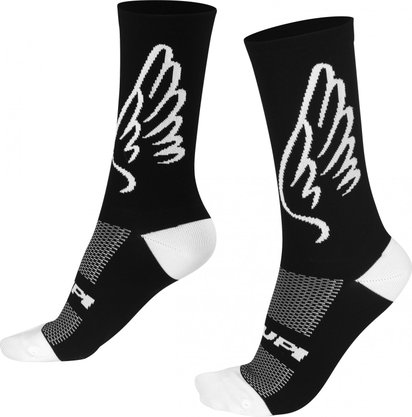 MEIA CICLISMO HUPI ASAS COR PRETO/BRANCO TAMANHO (34-38)