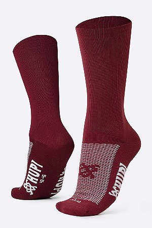 MEIA CICLISMO HUPI LISA VINHO MERLOT COR VINHO TAMANHO (42-46)