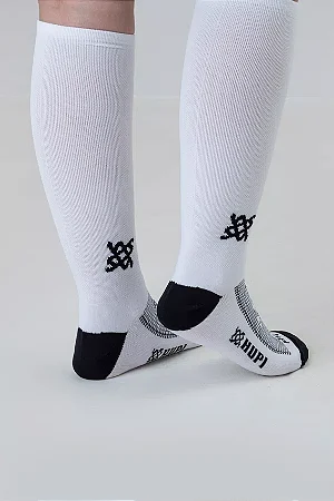 MEIA CICLISMO HUPI LONGA LISA BRANCA COR BRANCO TAMANHO UNICO